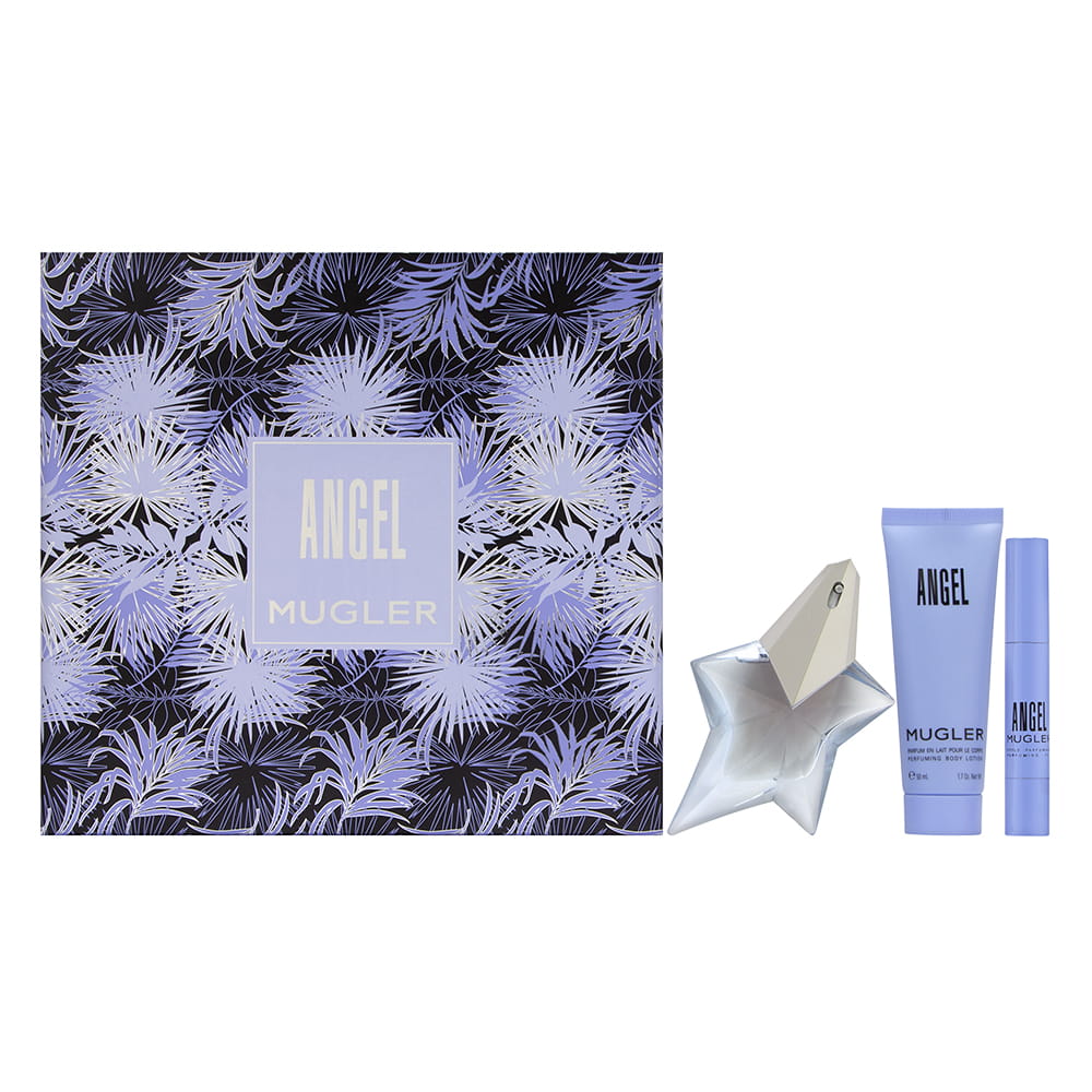 Angel by Thierry Mugler for Women 3 Piece Set Includes: 0.8 oz Eau de Parfum Spray Refillable Star + 0.1 oz Perfuming Pen + 1.7 oz Perfuming Body Lotion