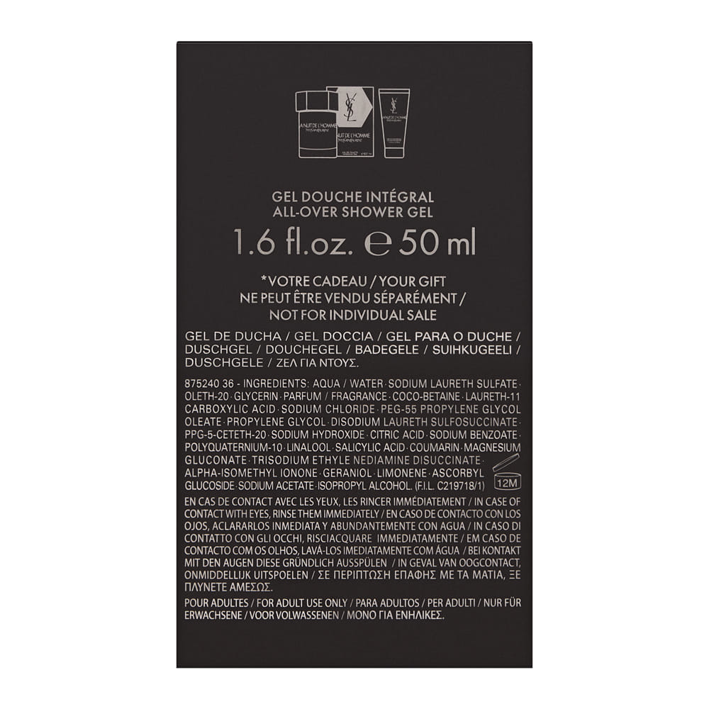 La Nuit de L'Homme by Yves Saint Laurent for Men 2 Piece Set Includes: 3.3 oz Eau de Toilette Spray + 1.6 oz All Over Shower Gel