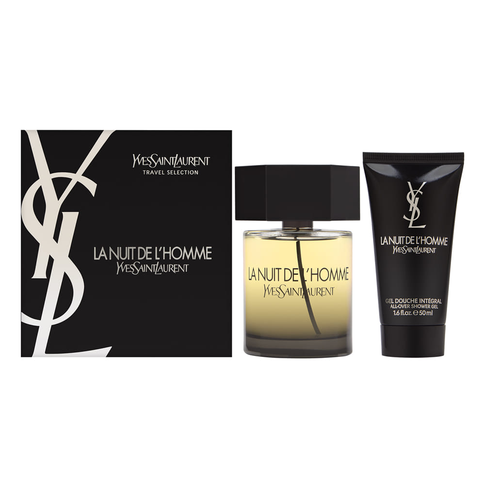 La Nuit de L'Homme by Yves Saint Laurent for Men 2 Piece Set Includes: 3.3 oz Eau de Toilette Spray + 1.6 oz All Over Shower Gel