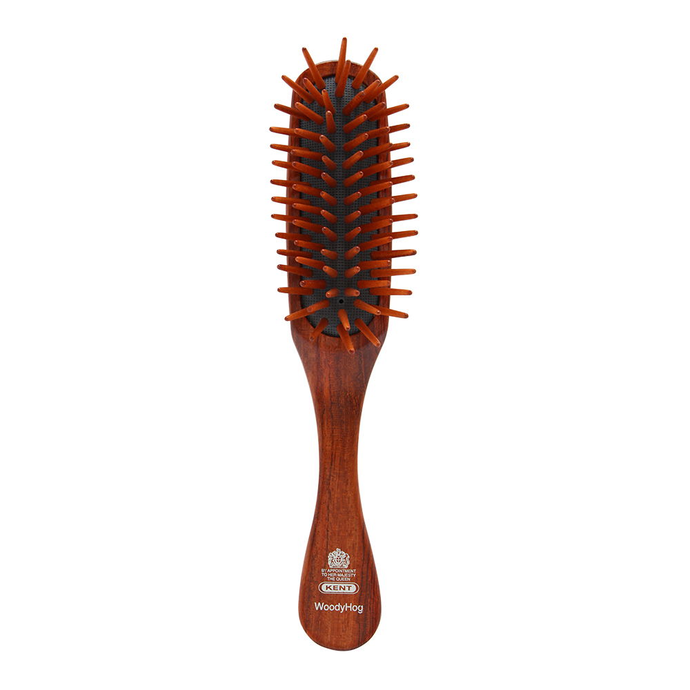 Kent Woody Hog Haarbürste – Kleine Kissenbürste Mit Rosenholz-Griff Für Dickes Haar