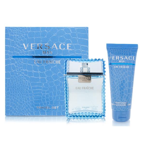 Versace Man Eau Fraiche by Versace for Men 2 Piece Set Includes: 3.4 oz Eau de Toilette Spray + 3.4 oz Perfumed Bath & Shower Gel