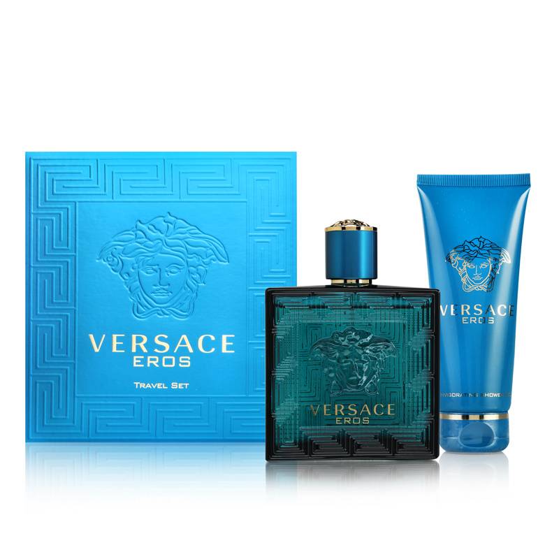 Versace Eros for Men 2 Piece Set Includes: 3.4 oz Eau de Toilette Spray + 3.4 oz Invigorating Shower Gel