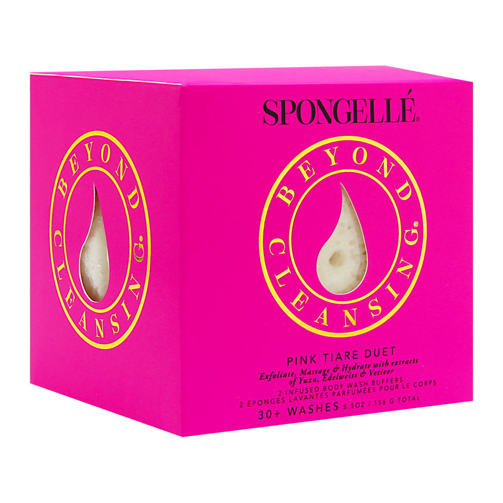 Spongelle Beyond Cleansing Boxed Duo Sponges 30+ Uses Tiare Flower