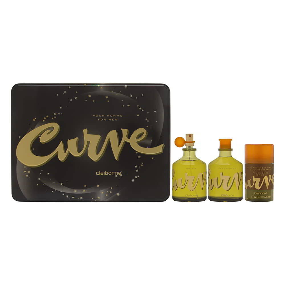 Curve  by Liz Claiborne for Men 3 Piece Set Includes: 4.2 oz Cologne Spray + 4.2 oz Aftershave + 2.6 oz Daily Deodorant Stick