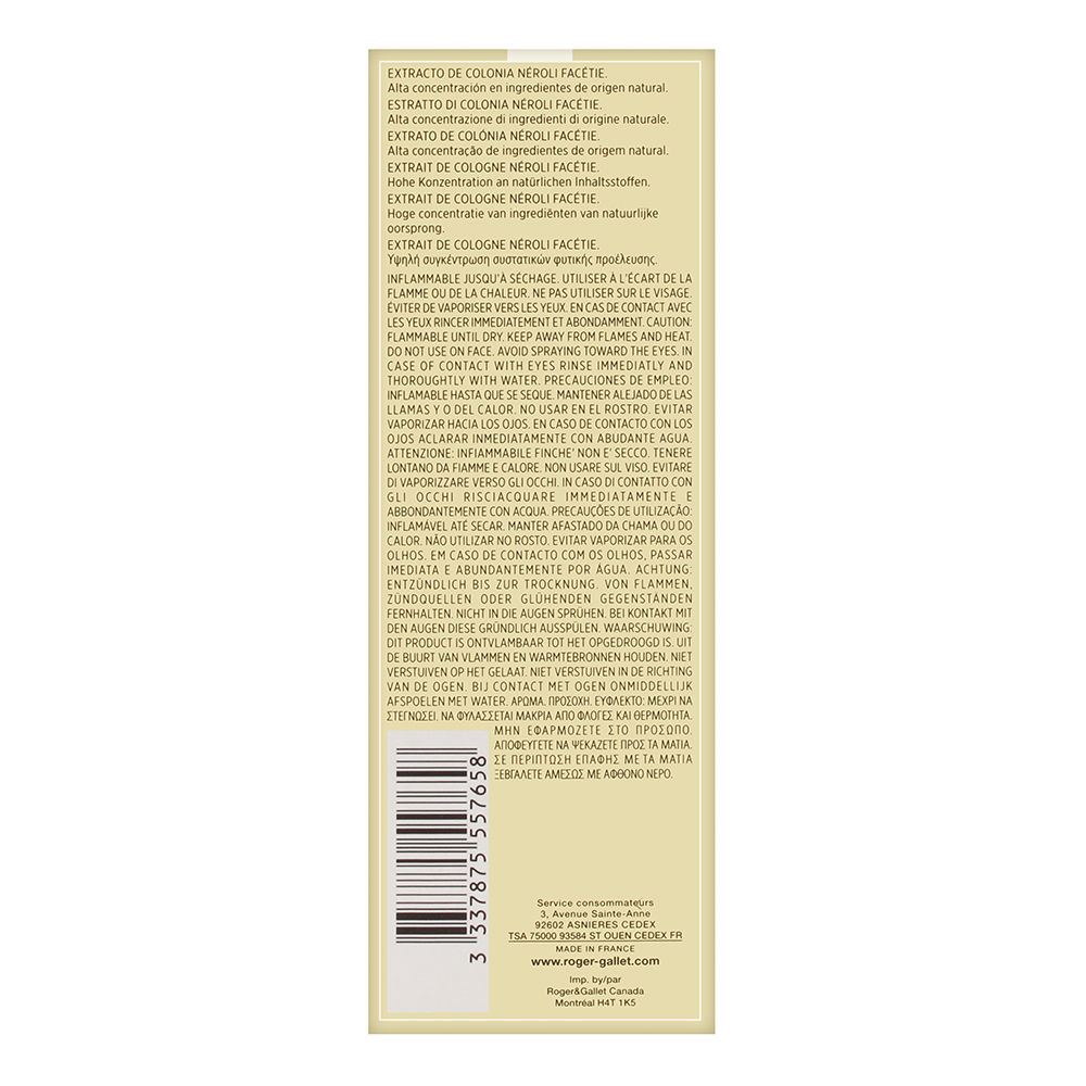 Neroli Facetie by Roger & Gallet for Women 3.3 oz Extrait de Cologne Spray