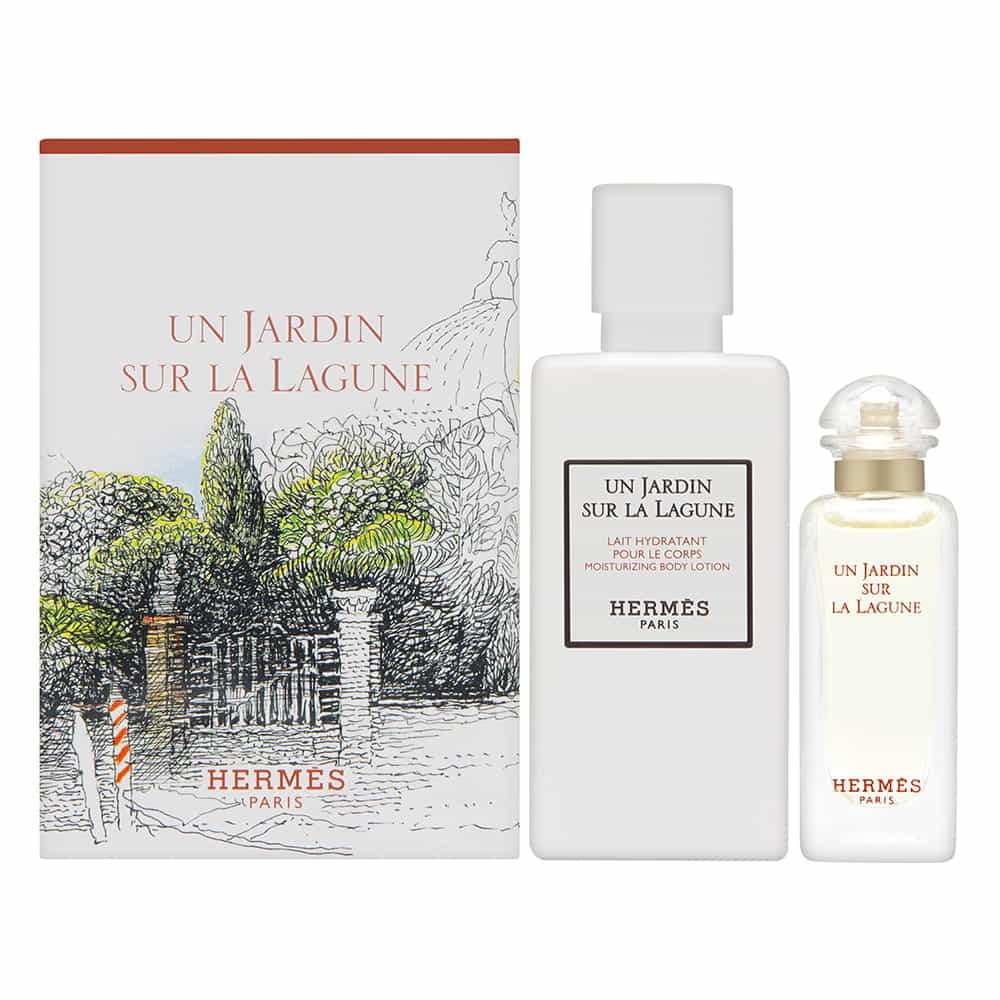 Un Jardin Sur La Lagune by Hermes 2 Piece Set Includes: 0.25 oz Eau de Toilette +1.35 oz Moisturizing Body Lotion