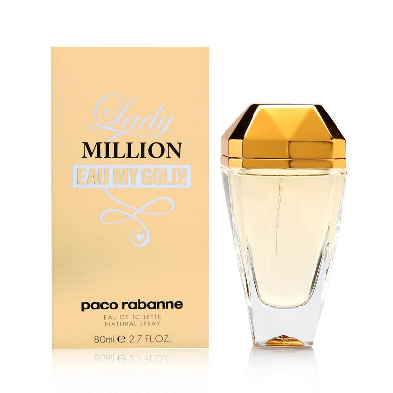 Lady Million Eau My Gold ! by Paco Rabanne 2.7 oz Eau de Toilette Spray