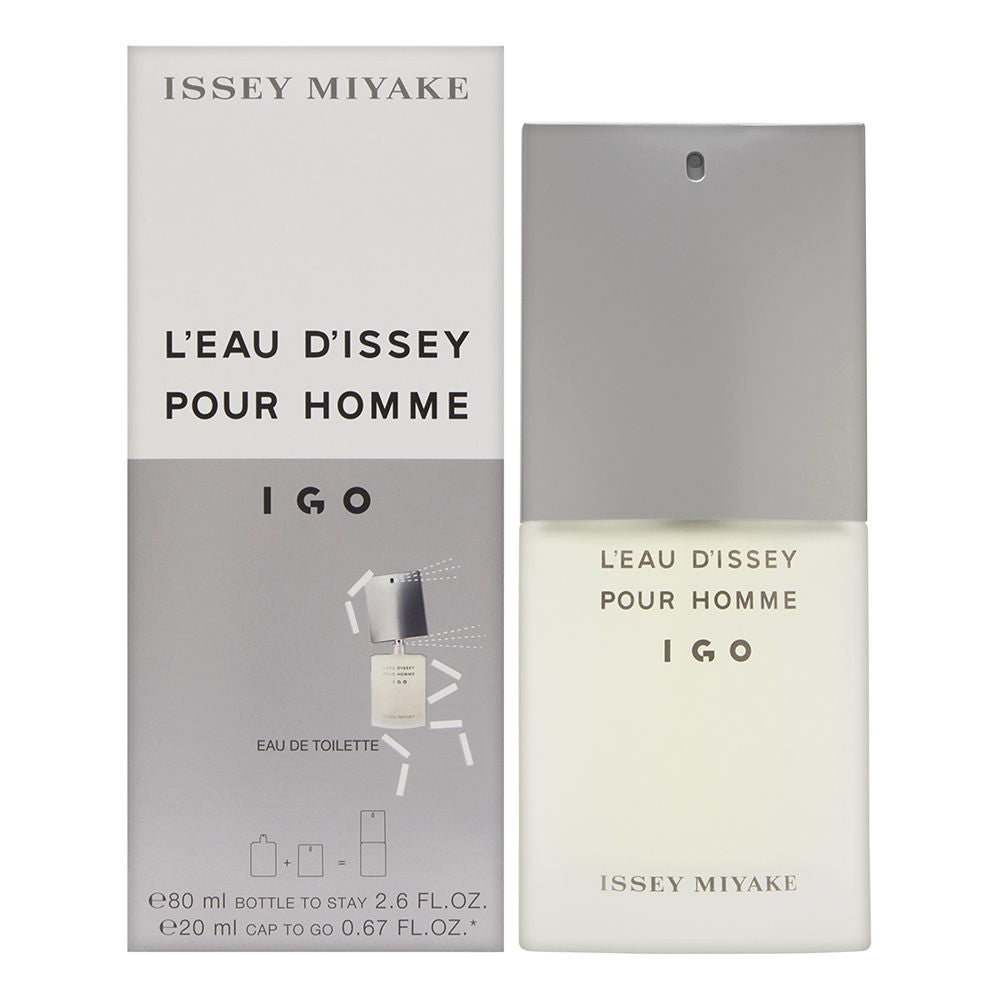 L'eau d'Issey Pour Homme I GO by Issey Miyake 2 Piece Set Includes: 2.6 oz Eau de Toilette Spray + 0.67 oz Eau de Toilette Spray