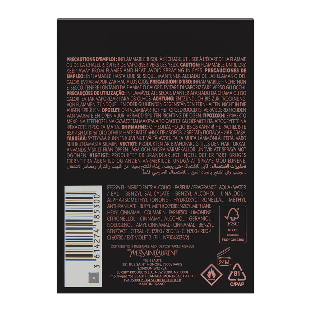 Black Opium by Yves Saint Laurent for Women 1.6 oz Eau de Parfum Glitter Spray