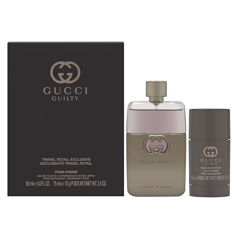 Gucci Guilty by Gucci for Men 2 Piece Set Includes: 3.0 oz Eau de Toilette Spray + 2.4 oz Deodorant Stick