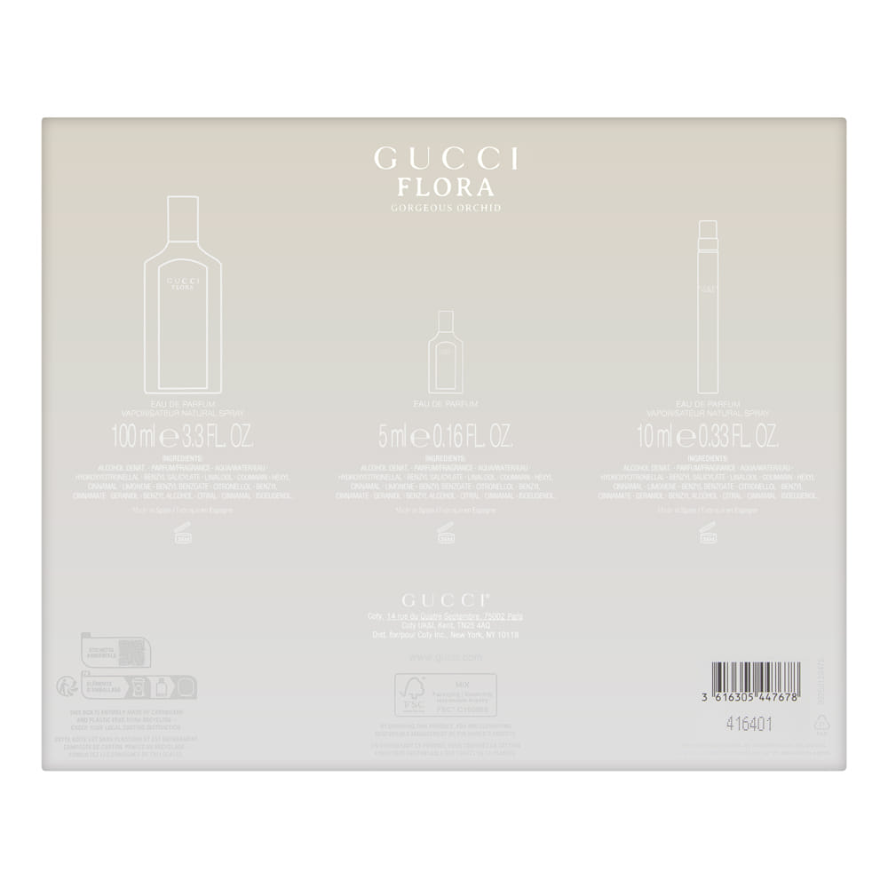Gucci Flora Gorgeous Orchid for Women 3 Piece Set Includes: 3.3 oz Eau de Parfum Spray + 0.16 oz Eau de Parfum  + 0.33 oz Eau de Parfum Spray