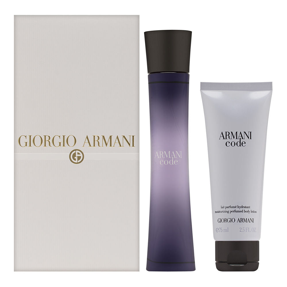 Armani Code by Giorgio Armani for Women 2 Piece Set Includes: 2.5 oz Eau de Parfum Spray + 2.5 oz Body Lotion