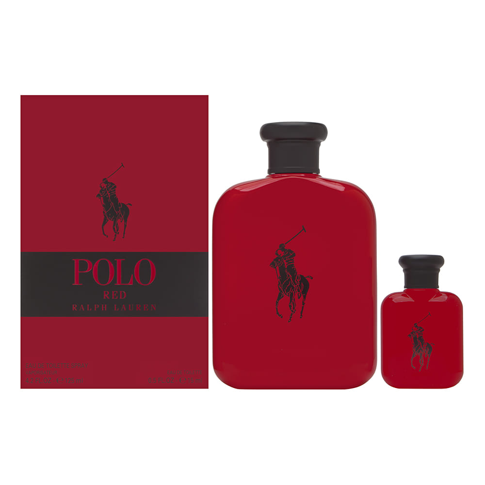 Polo Red by Ralph Lauren for Men 2 Piece Set: 4.2 oz Eau de Toilette Spray + 0.5 oz Eau de Toilette Spray