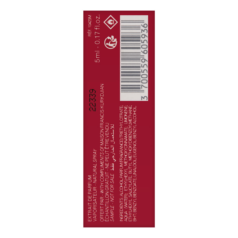 Baccarat Rouge 540 by Maison Francis Kurkdjian 5 ml / 0.17 oz Extrait de Parfum