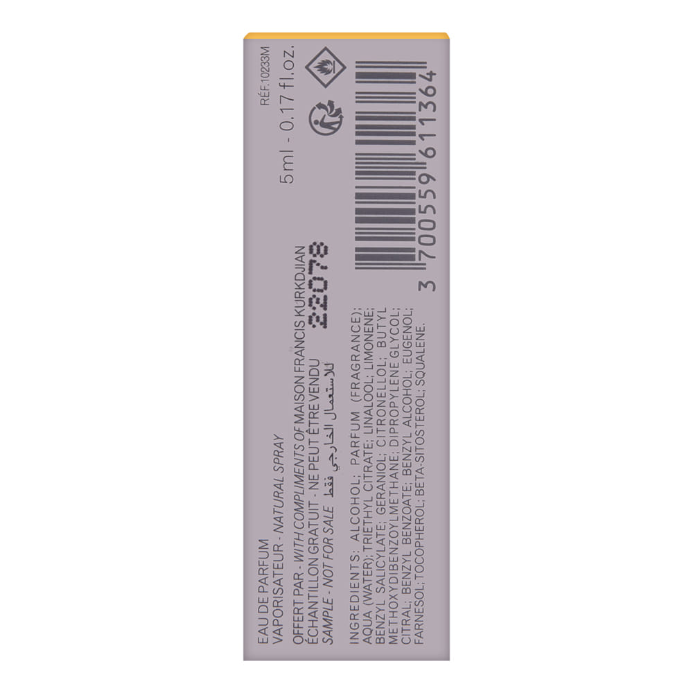 Aqua Vitae by Maison Francis Kurkdjian 5 ml / 0.17 oz Cologne Forte Travel Mini