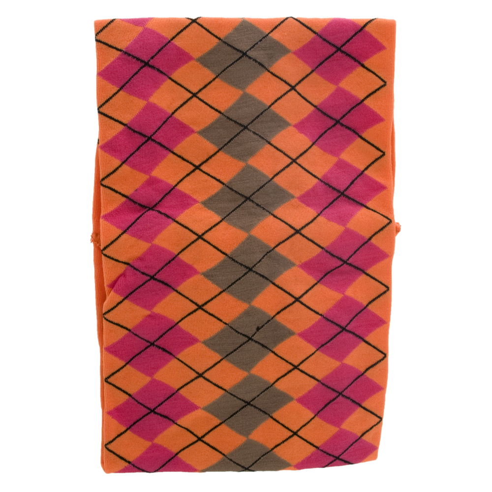 Model No. 01775 - Orange Argyle Thin Soft