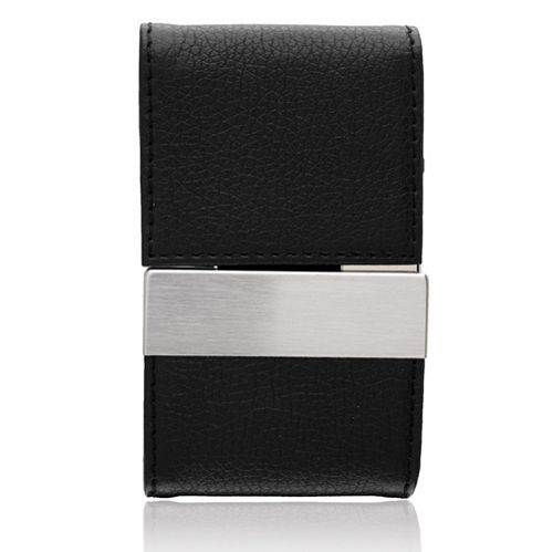 Aeropen Card Case (Black Leather/Metal/Double Magnetic Flap) Model No. CC-34BLK