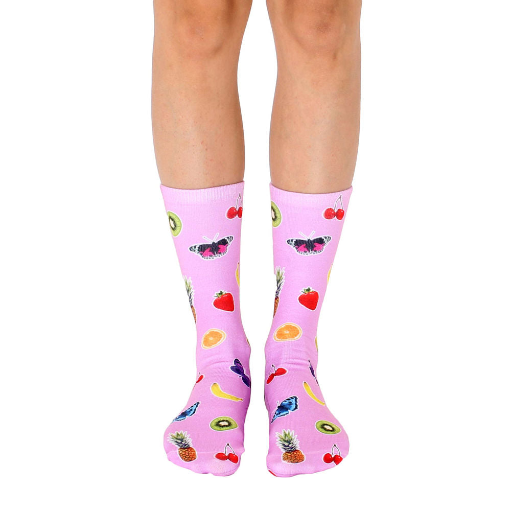 Living Royal Fruits & Butterflies Crew Socks Model No. 7204C - 1 Pair