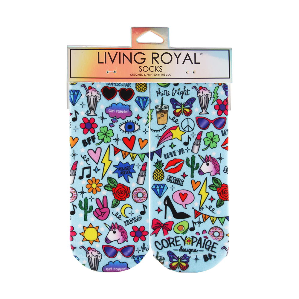 Living Royal Glam Girl Ankle Socks Model No. 7206A - 1 Pair