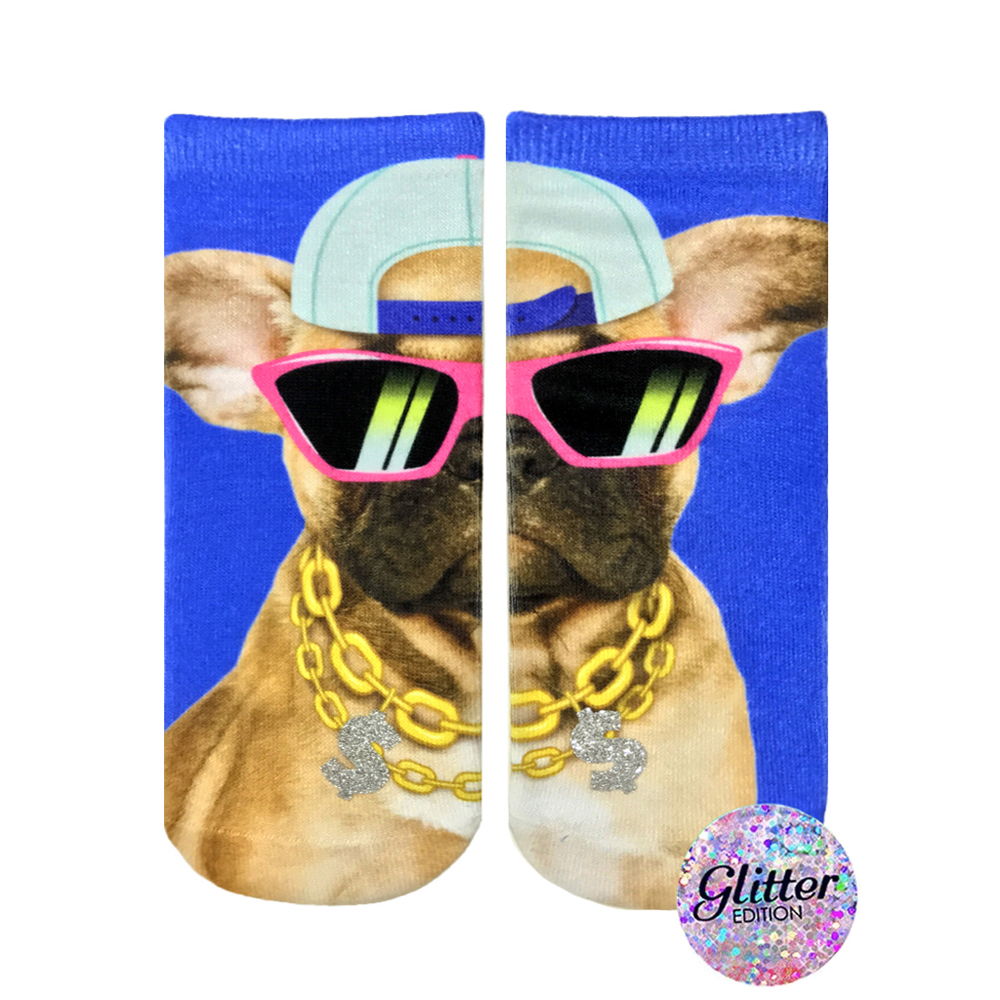 Living Royal Pup Life Glitter Ankle Socks Model No. 117G - 1 Pair