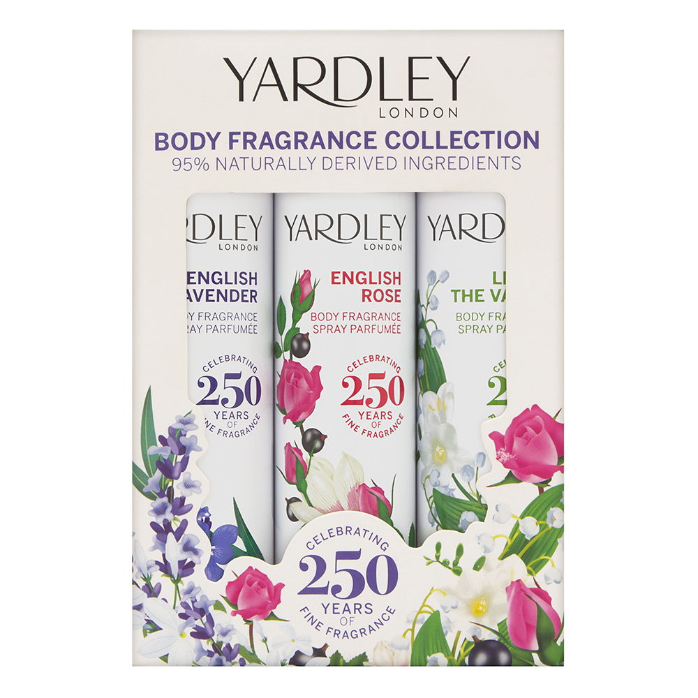Yardley London Body Fragrance Collection 3 x 2.6 oz Body Fragrance Spray