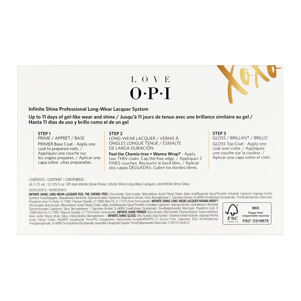 OPI XOXO Holiday Collection Infinite Shine Nail Lacquer Mini 4 Pack HRJ57 - 4 x 3.75ml