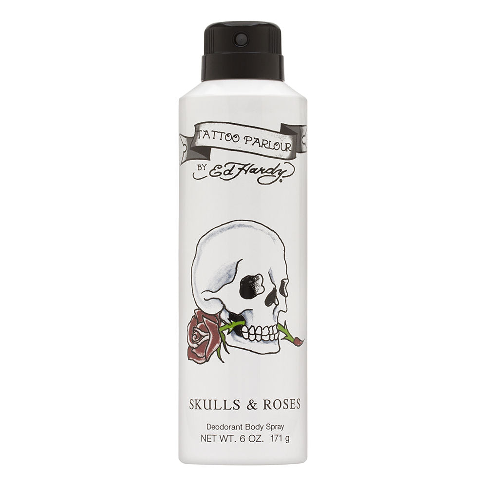Ed Hardy Tattoo Parlour Skulls & Roses for Men 6.0 oz Deodorant Body Spray