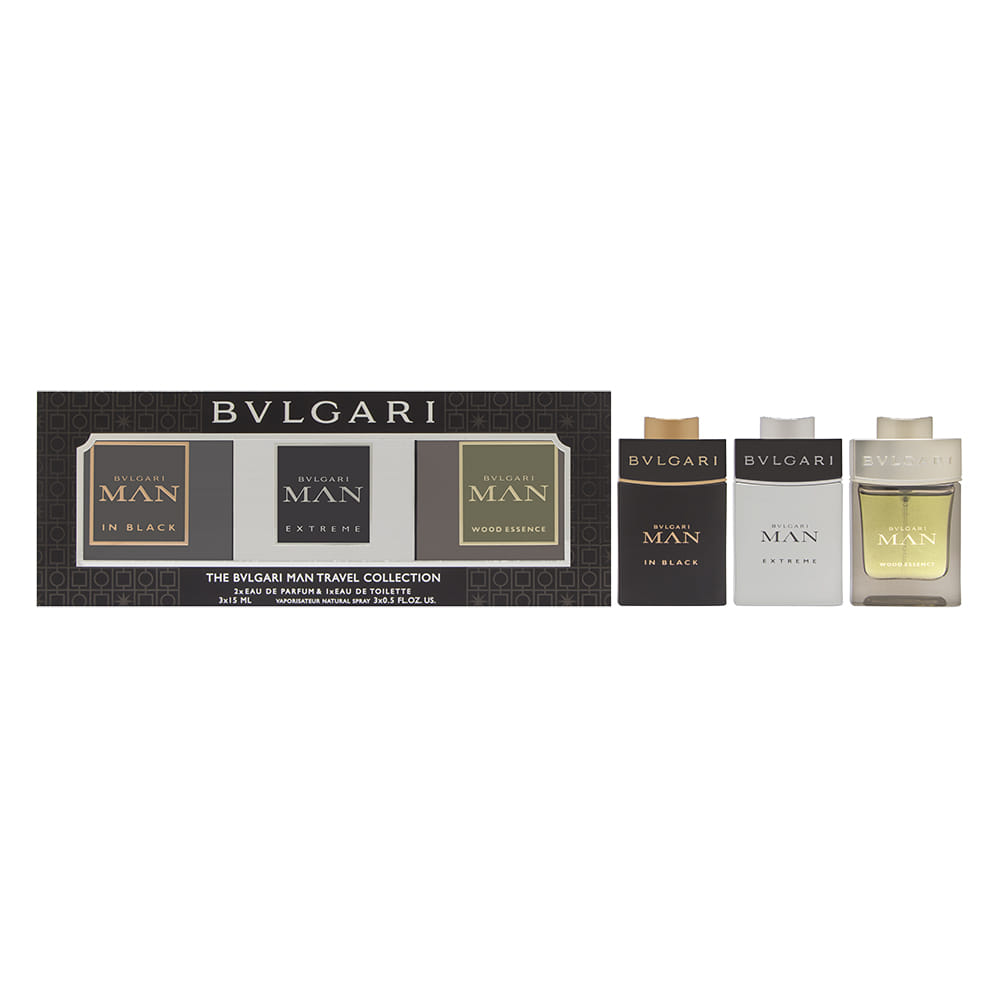 Bvlgari The Bvlgari Man Travel Collection 3 Piece Set Includes : 2 x 0.5oz  Eau de Parfum +  1 x 0.5 Eau de Toilette