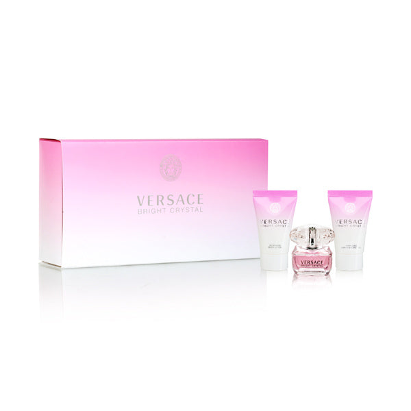 Versace Bright Crystal by Versace for Women 3 Piece Set Includes: 0.16 oz Eau de Toilette + 0.8 oz Bath & Shower Gel + 0.8 oz Body Lotion