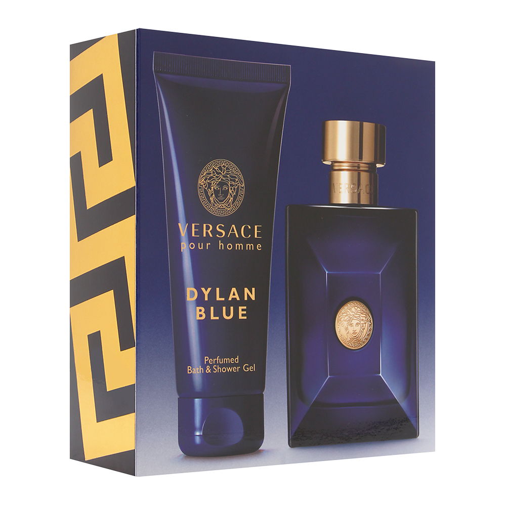 Versace Pour Homme Dylan Blue for Men 2 Piece Set Includes: 3.4 oz Eau de Toilette Spray + 3.4 oz Shower Gel