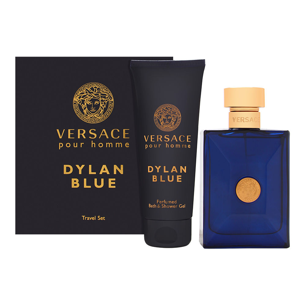 Versace Pour Homme Dylan Blue for Men 2 Piece Set Includes: 3.4 oz Eau de Toilette Spray + 3.4 oz Shower Gel