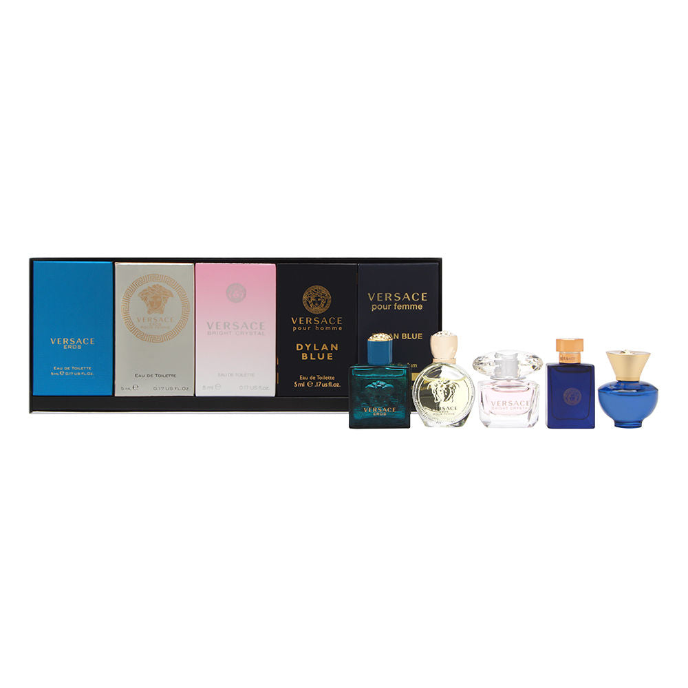 Versace Miniatures Collection for Men and Women 5 Piece Set