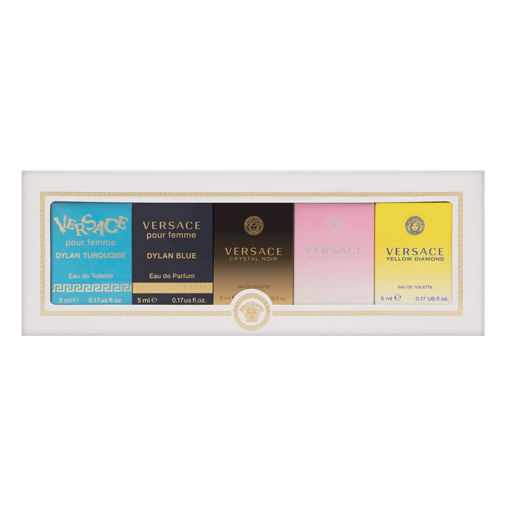Versace Mini Perfume Collection - Dylan Turquoise, Dylan Blue, Crystal Noir & More 5 Piece Set for Women