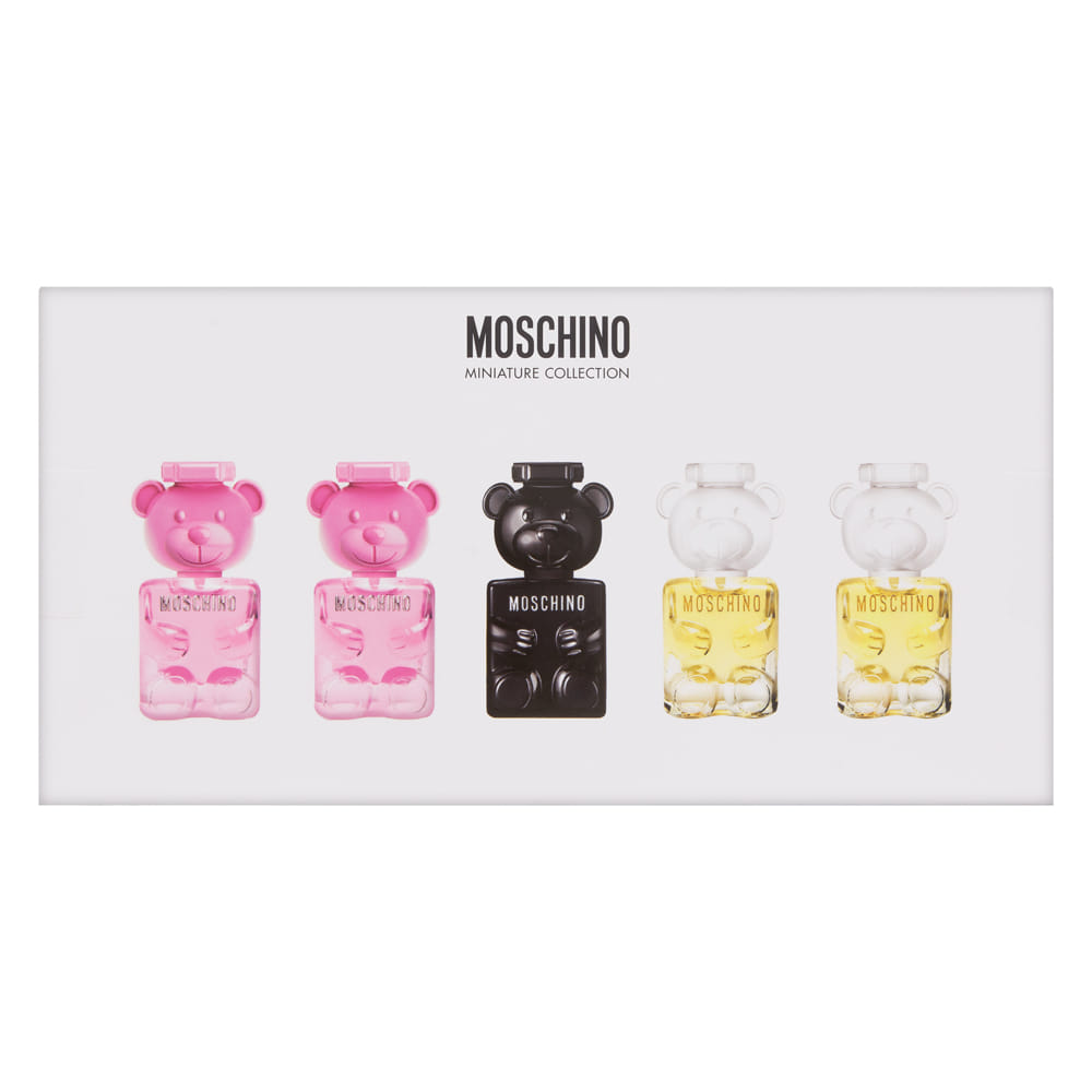 Moschino Toy Miniature Collection 5 Piece Set Includes: 2 x Toy 2 0.17 oz Eau de Parfum + 2 x Toy 2 Bubble Gum 0.17 oz Eau de Toilette  + Toy Boy 0.17 oz Eau de Parfum