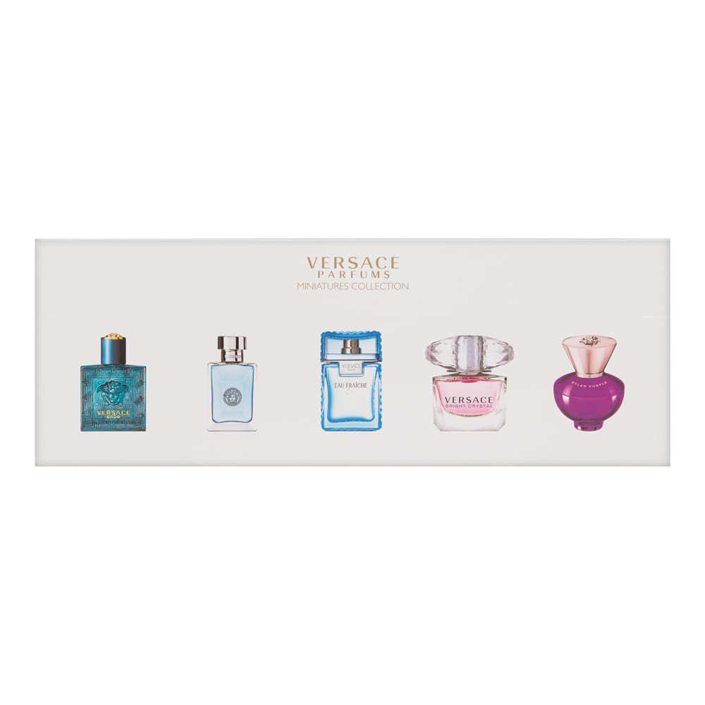 Versace Mini Perfume Collection - Dylan Purple Pour Femme, Bright Crystal, Versace Pour Homme & More 5 Piece Set