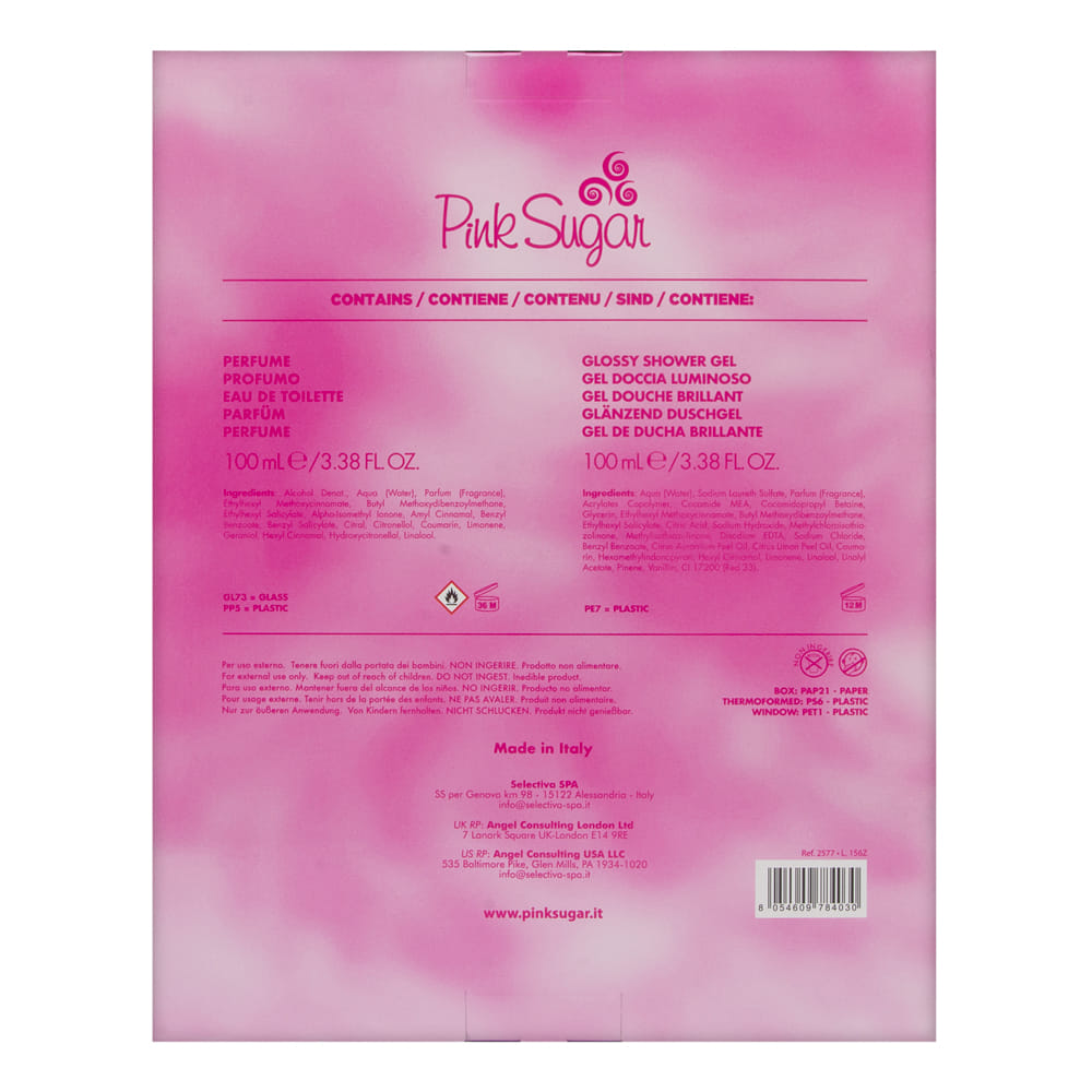 Pink Sugar by Aquolina for Women 2 Piece Set Includes: 3.38 oz Eau de Toilette Spray + 3.38 oz Glossy Shower Gel