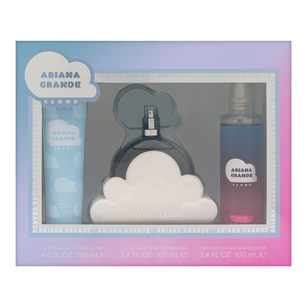 Cloud by Ariana Grande for Women 3 Piece Set Includes: 3.4 oz Eau de Parfum Spray + 3.4 oz Body Cream + 4.0 oz Body Mist