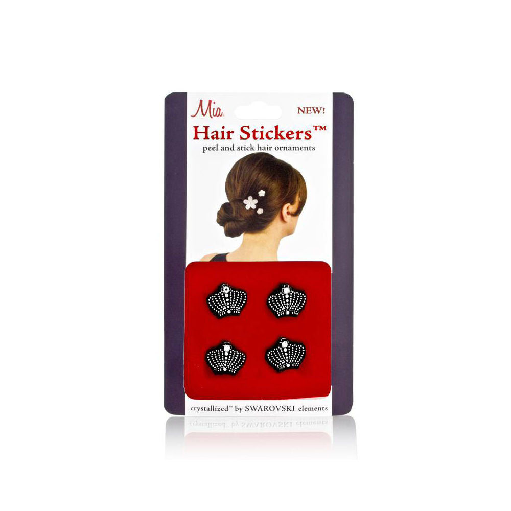 Mia Hair Stickers - Small Model No. 04605 - 4 Black Crowns