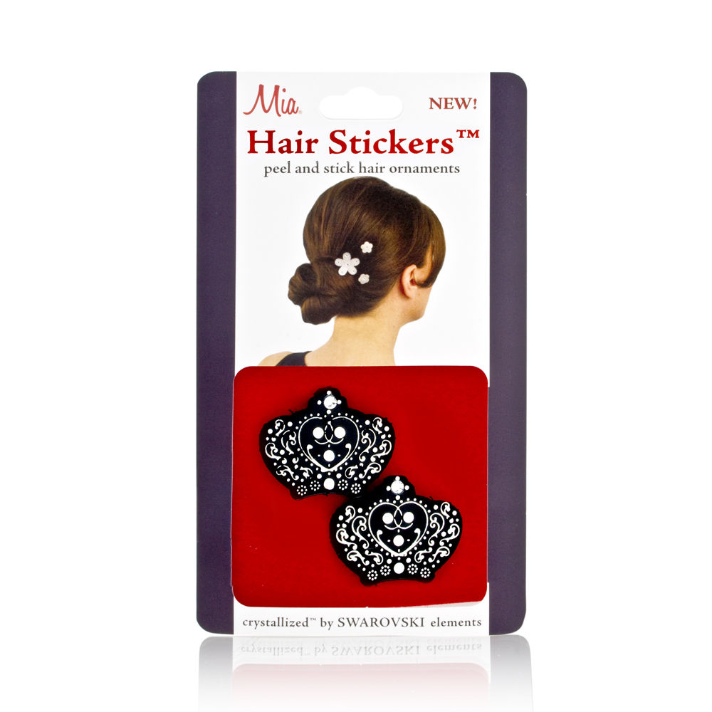 Mia Hair Stickers - Small Model No. 04705 - 2 Black Crowns