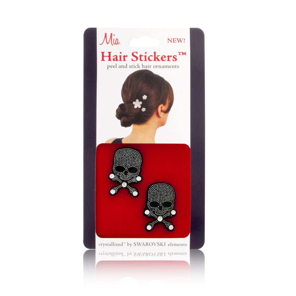 Mia Hair Stickers - Small Model No. 04706 - 2 Black Skulls