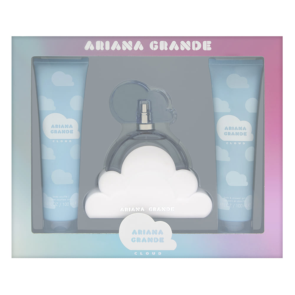 Cloud by Ariana Grande for Women 3 Piece Set Includes: 3.4 oz Eau de Parfum Spray + 3.4 oz Body Souffle Cream + 3.4 oz Bath and Shower Gel