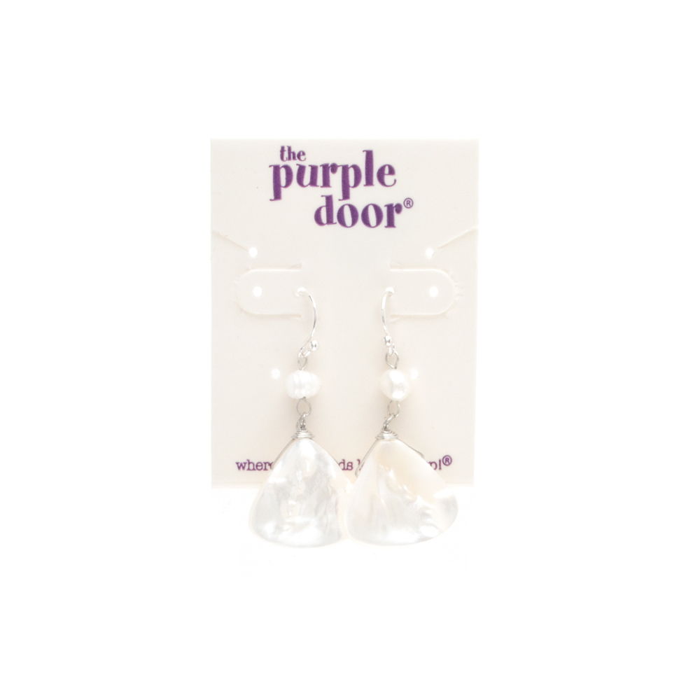 The Purple Door The Caroline White Dangle Earrings PDE-74-J