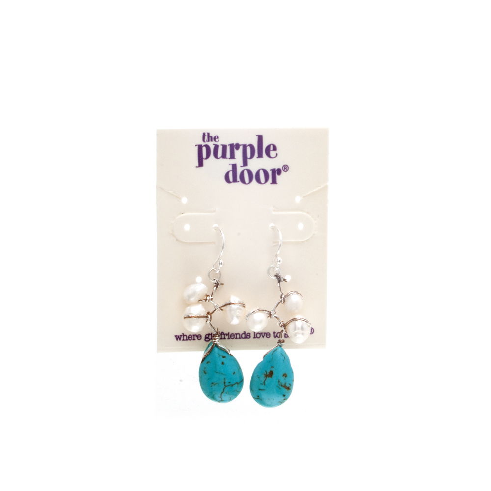 The Purple Door The Clare Dangle Earrings PDE-86-M Turquoise 