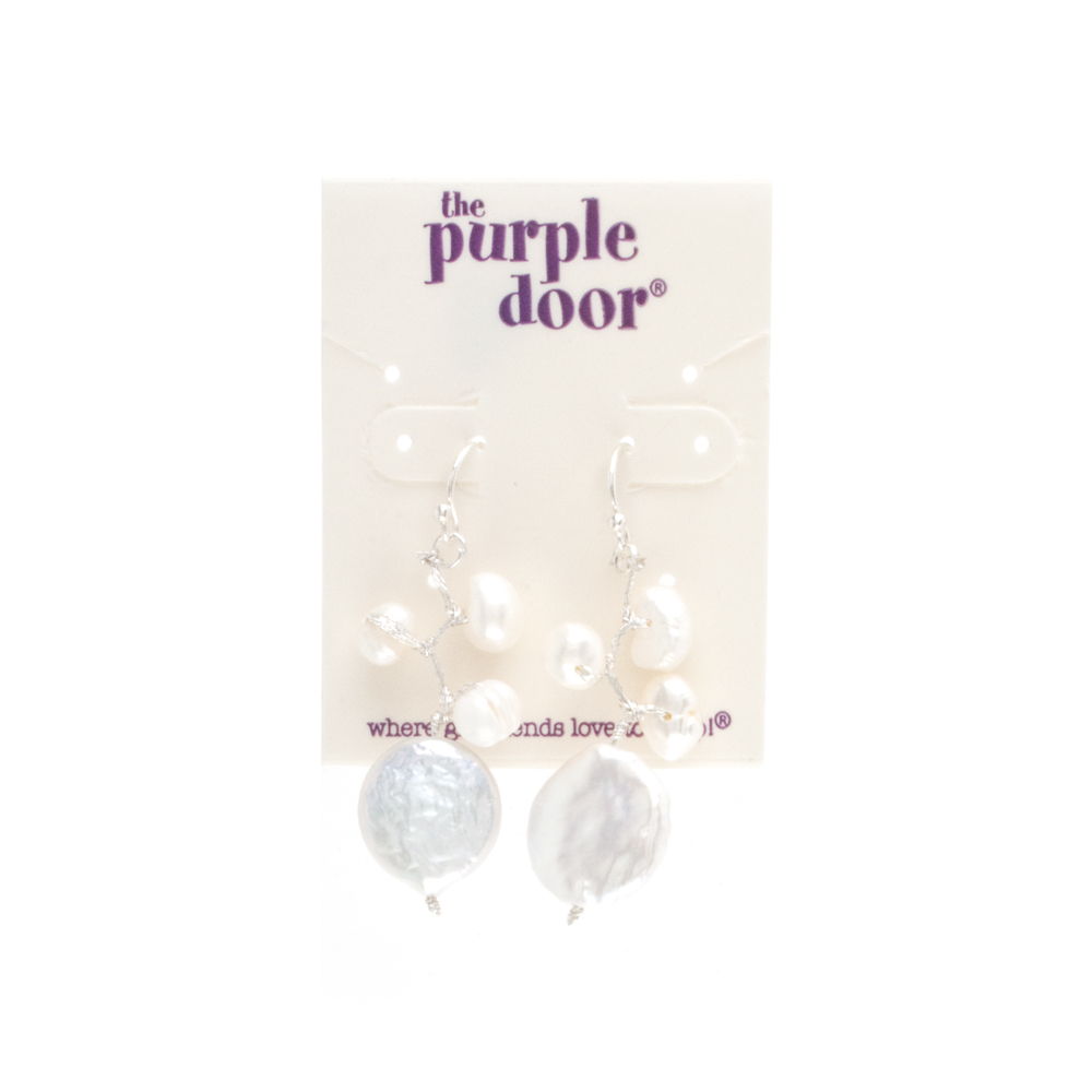 The Purple Door The Ellen Dangle Earrings PDE-82-J White 