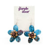 The Purple Door The Jennifer Flower Earrings PDE-40-EEN Blue Jasper