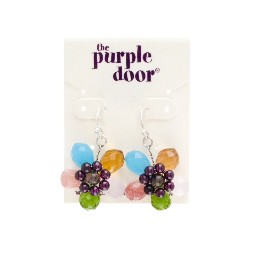 The Purple Door The Jennifer Flower Earrings PDE-40-R Fall Multi-Color