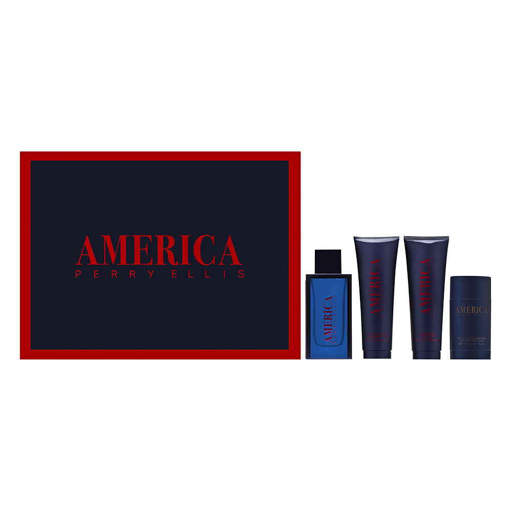 4 Piece Set Includes: 3.4 oz Eau de Toilette Spray + 3.0 oz After Shave Balm + 3.0 oz Shower Gel + 2.75 oz Deodorant Stick