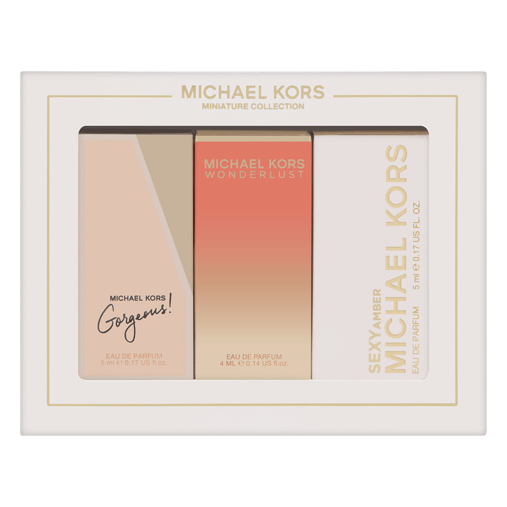 Michael Kors Mini Perfume Gift Set: Sexy Amber, Wonderlust, Gorgeous 3 Piece Set
