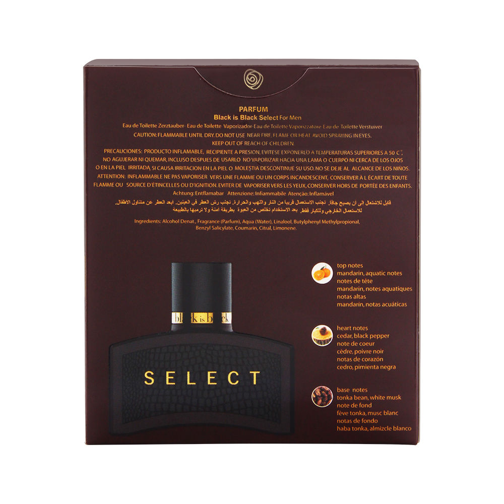 Black is Black Select Pour Homme 3.4 oz Eau de Toilette Spray