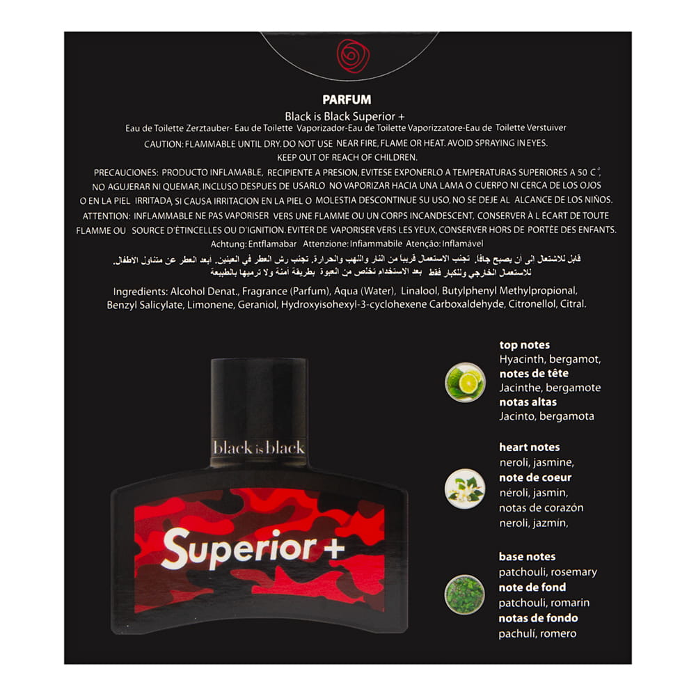 Black is Black Superior Plus by Nuparfums for Men 3.4 oz Eau de Toilette Spray